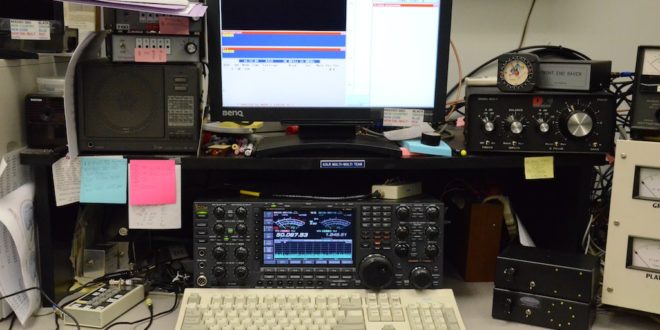 A ham radio setup.